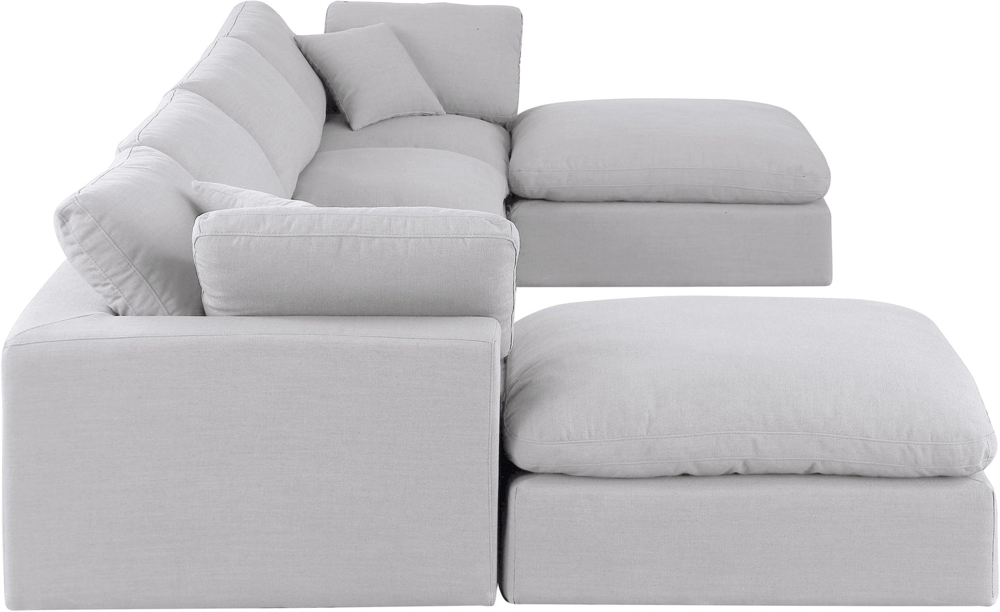 dolce white linen textured fabric modular sectional sec6b