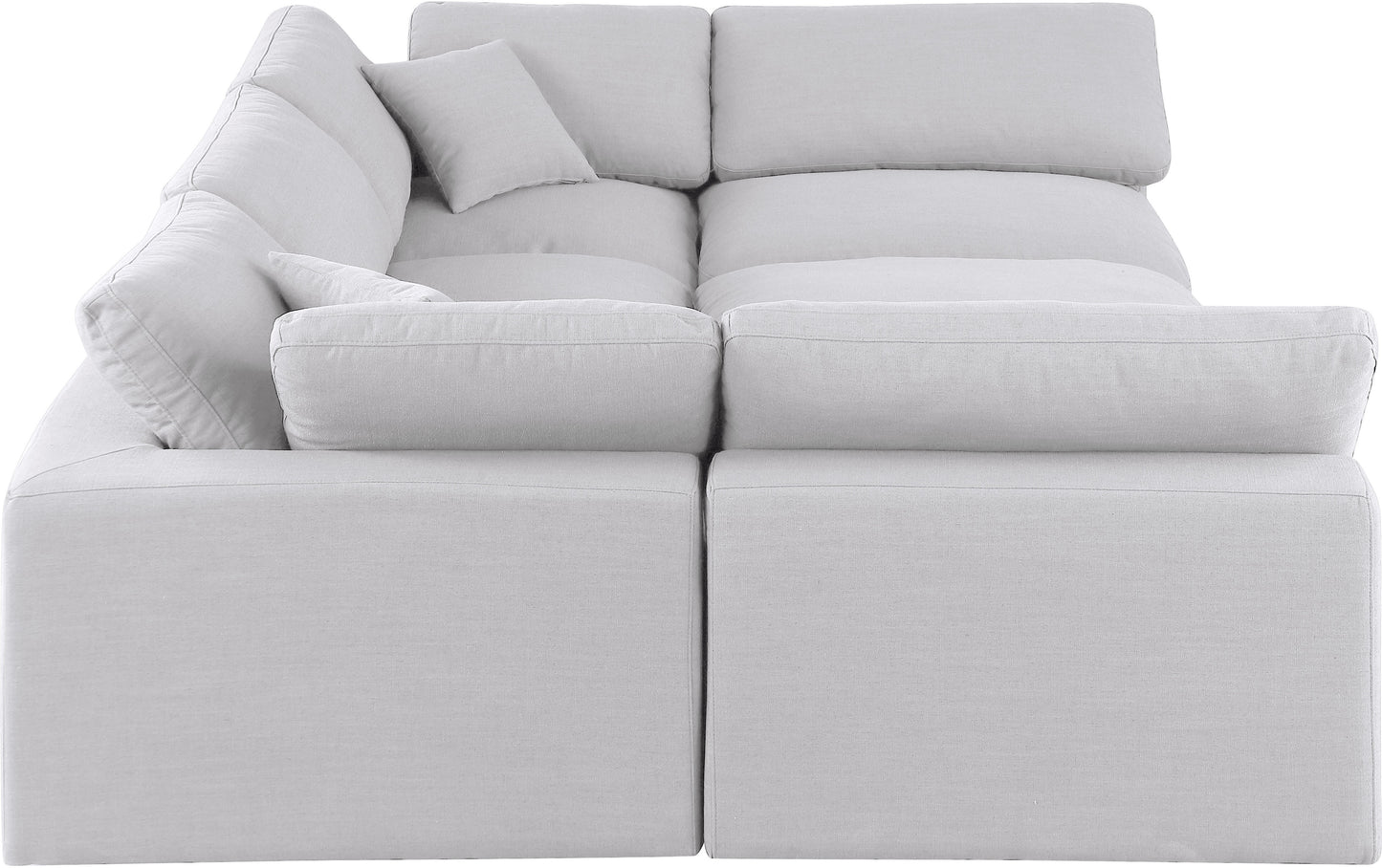 dolce white linen textured fabric modular sectional sec6c