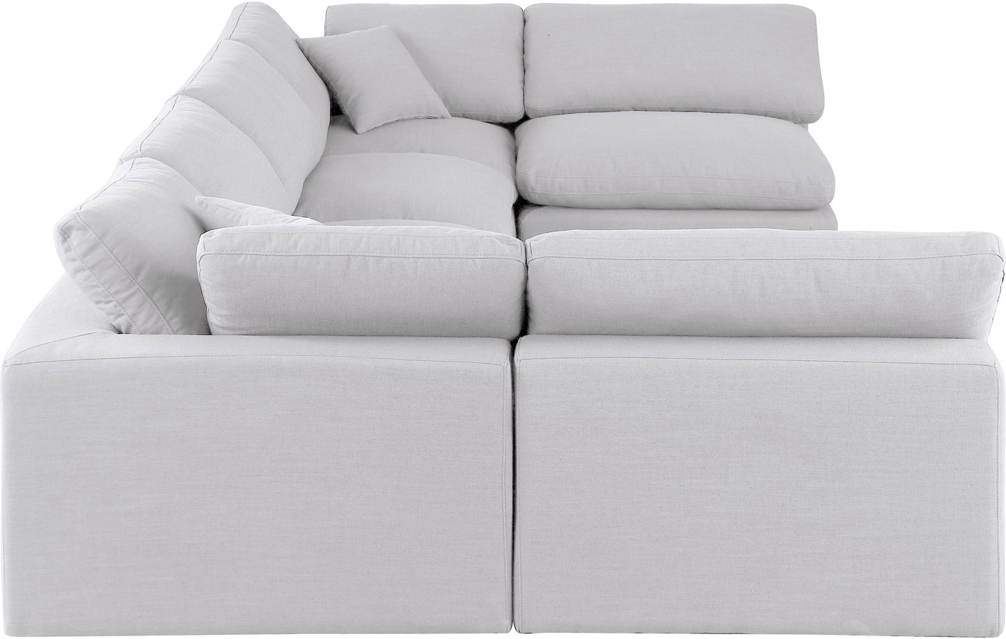 dolce white linen textured fabric modular sectional sec6d