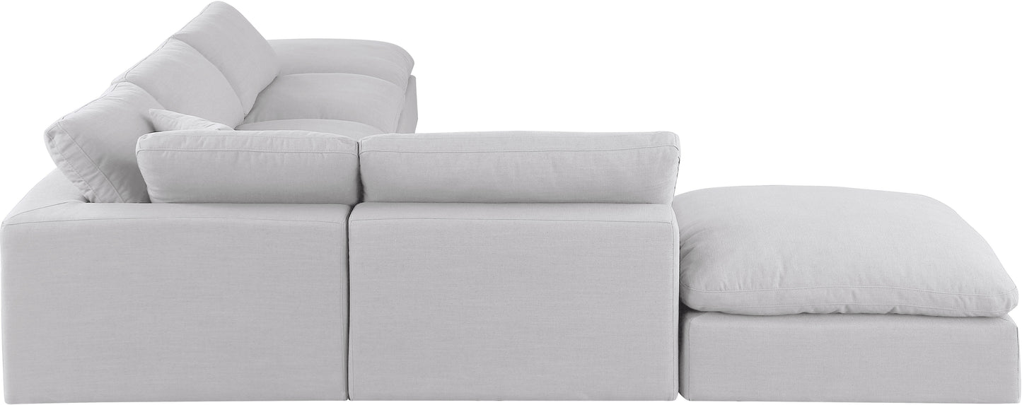 dolce white linen textured fabric modular sectional sec6e