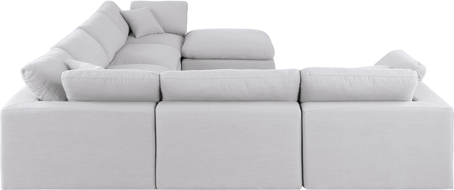 dolce white linen textured fabric modular sectional sec7a