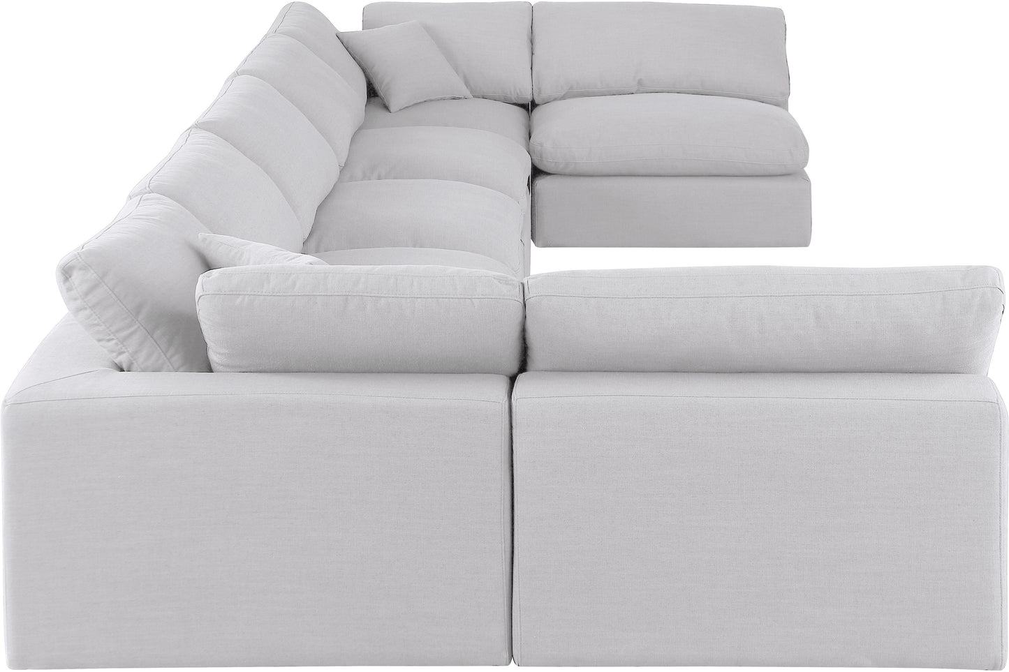 dolce white linen textured fabric modular sectional sec7b