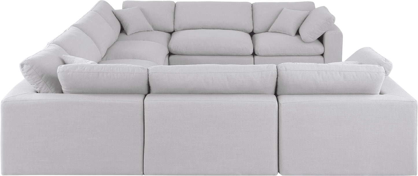 dolce white linen textured fabric modular sectional sec8a