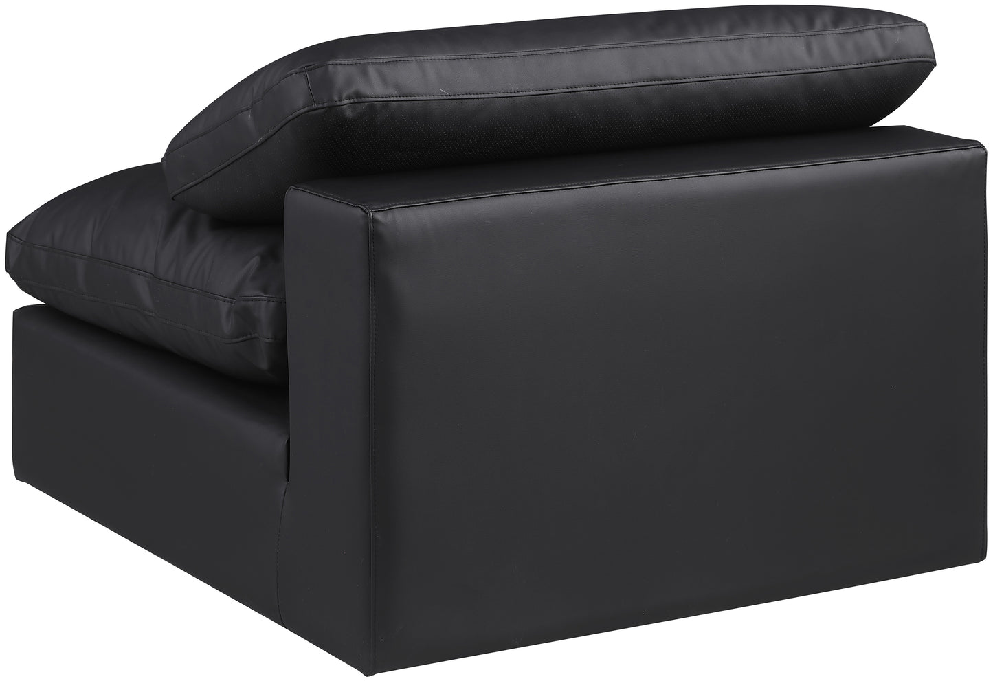 dolce black faux leather modular armless chair armless