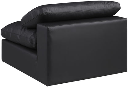 Dolce Black Faux Leather Modular Armless Chair Armless