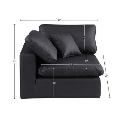 Dolce Black Faux Leather Modular Corner Chair Corner