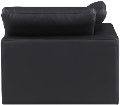 Dolce Black Faux Leather Modular Corner Chair Corner