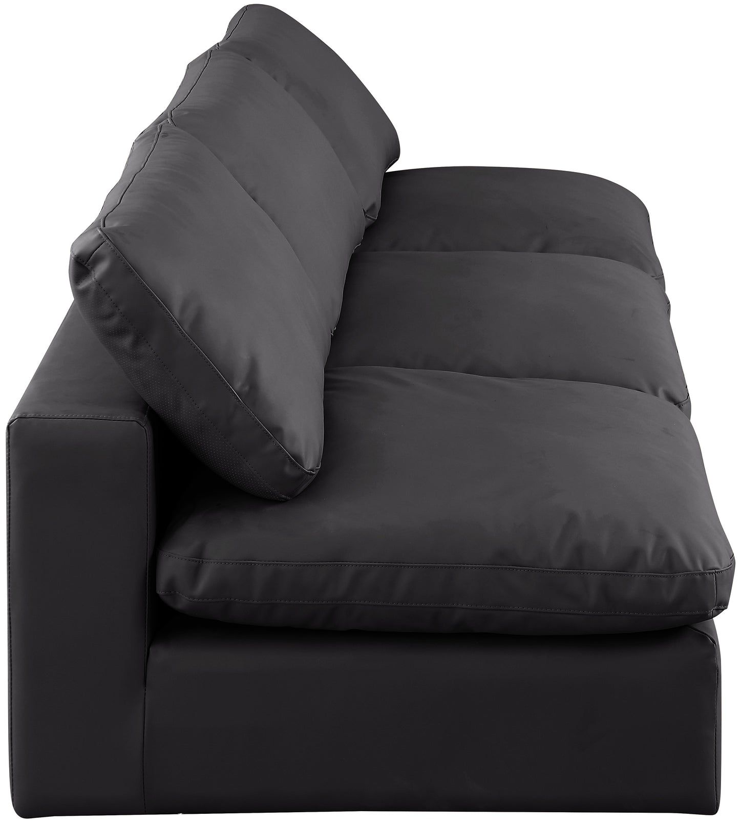 dolce black faux leather modular sofa s117