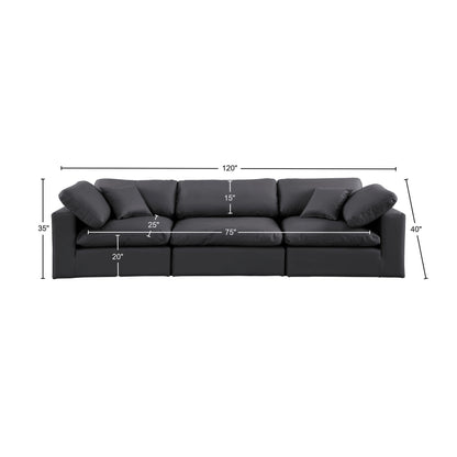 Dolce Black Faux Leather Modular Sofa S119