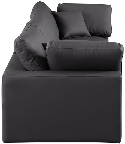 Dolce Black Faux Leather Modular Sofa S119