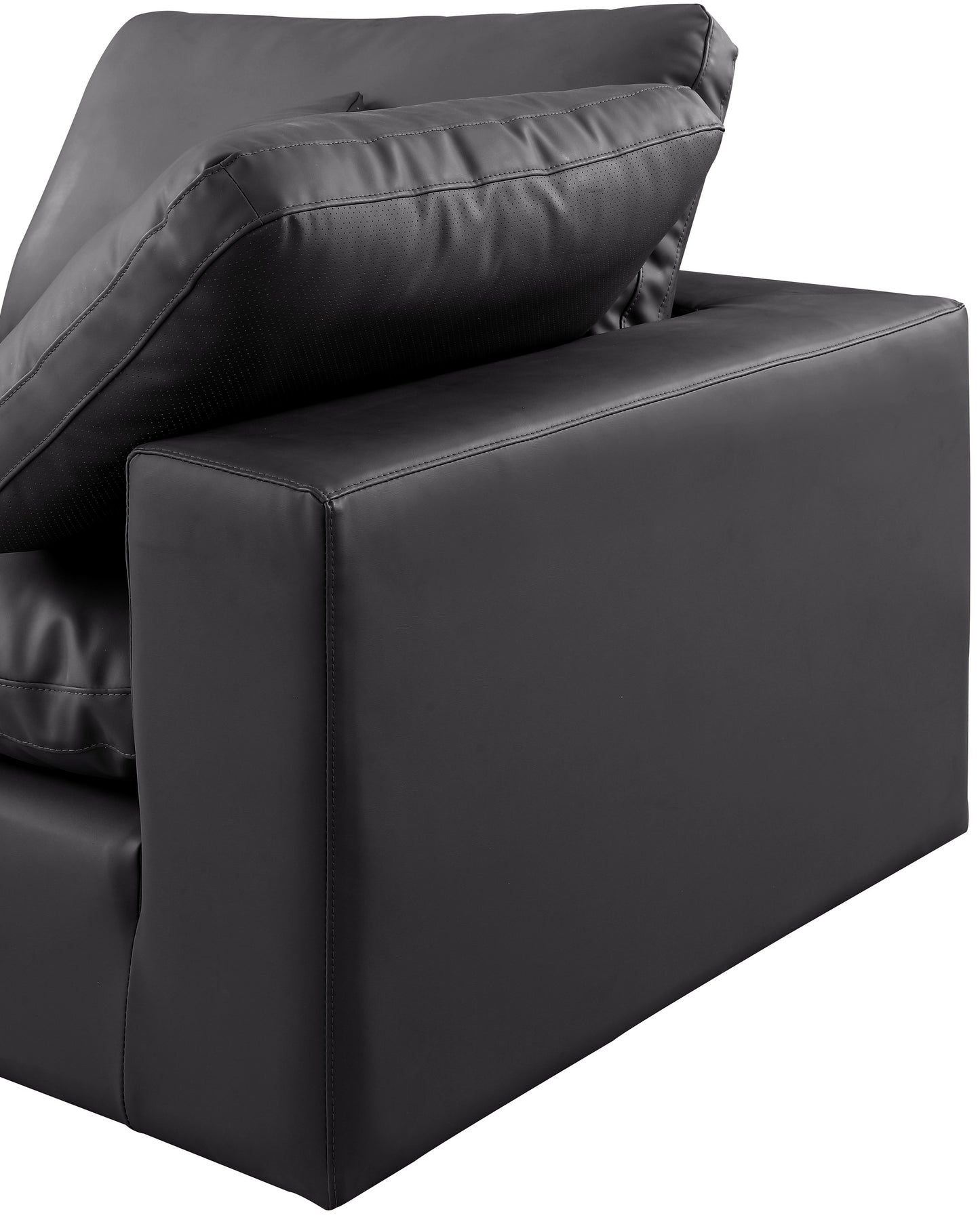 dolce black faux leather modular sofa s119