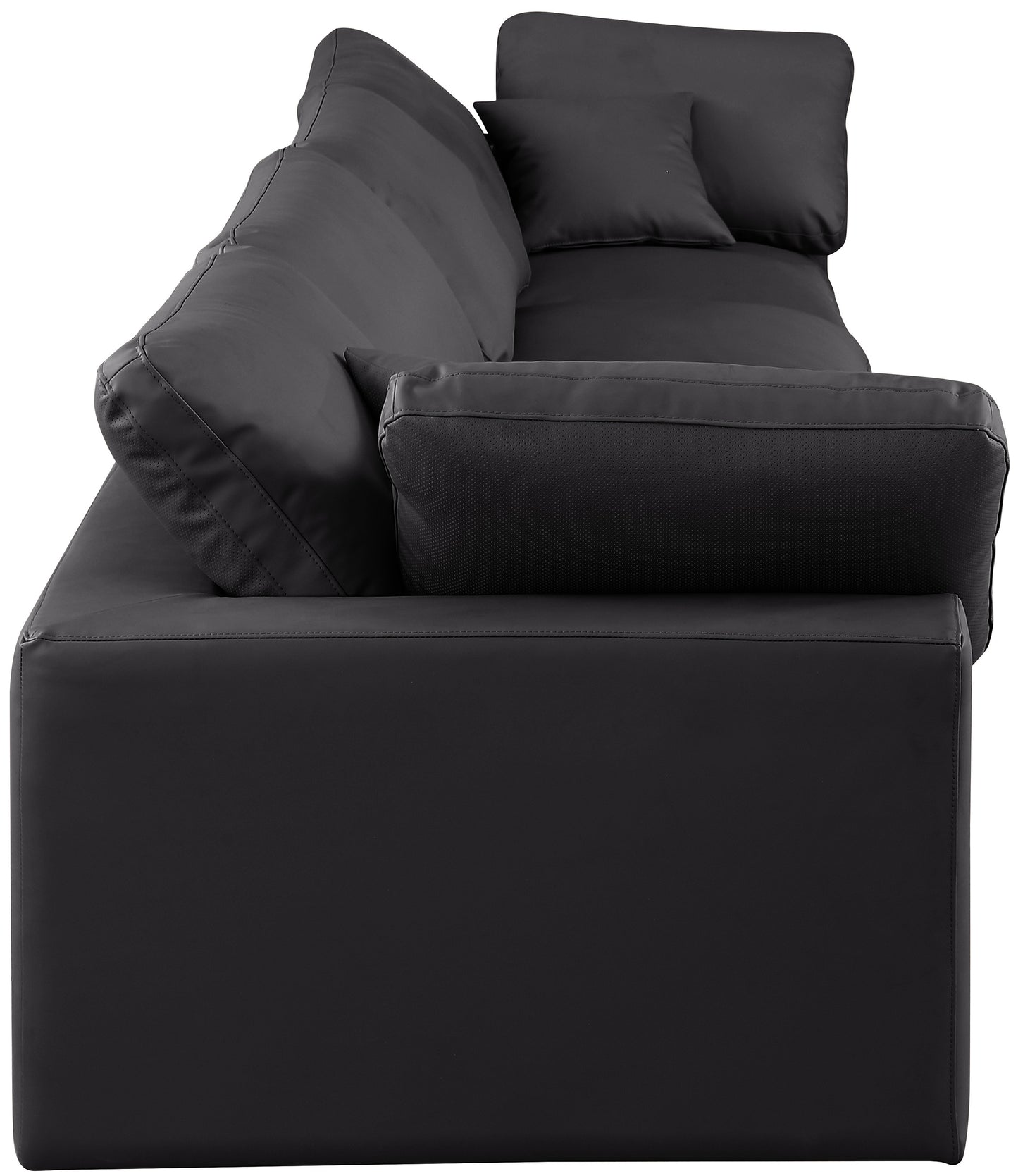 dolce black faux leather modular sofa s158