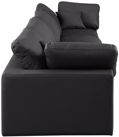 Dolce Black Faux Leather Modular Sofa S158