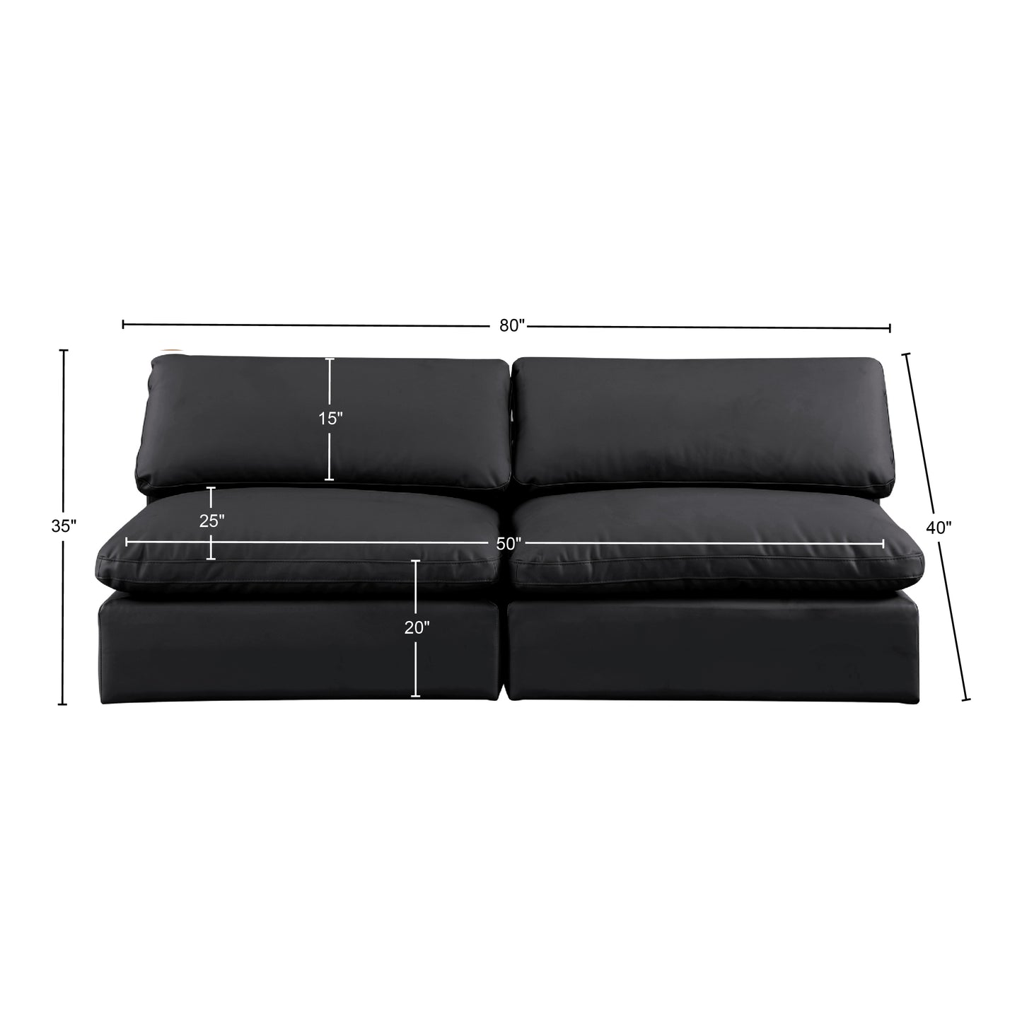 dolce black faux leather modular sofa s78