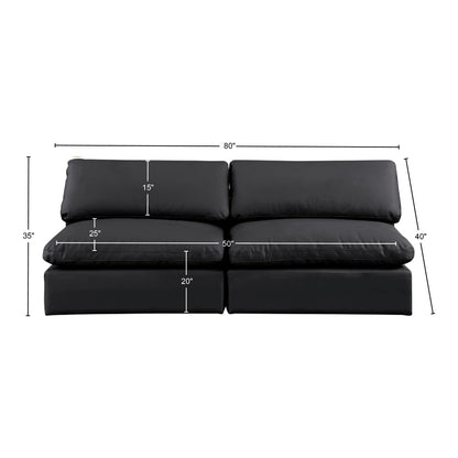 Dolce Black Faux Leather Modular Sofa S78