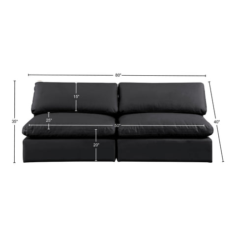Dolce Black Faux Leather Modular Sofa S78