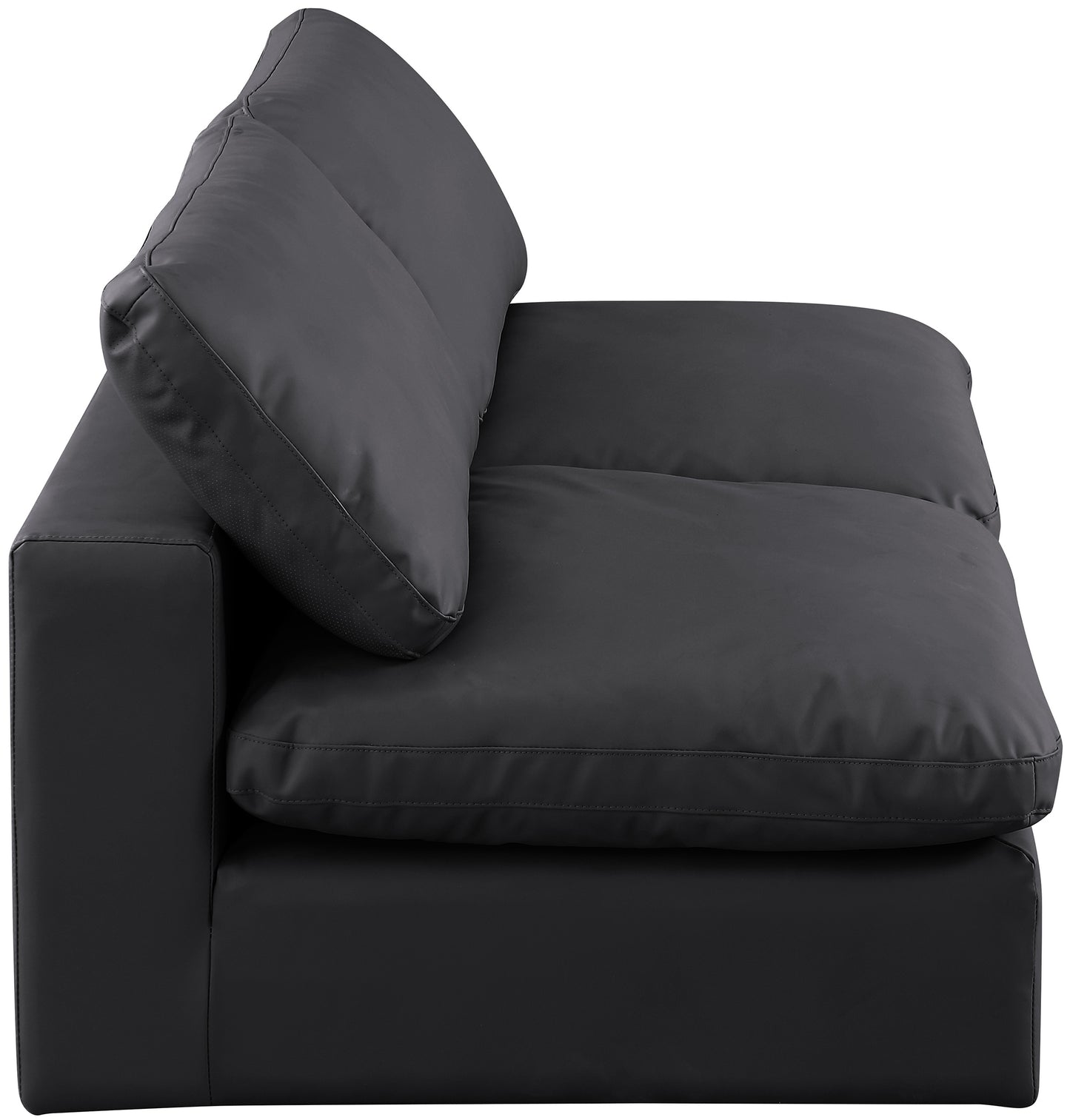 dolce black faux leather modular sofa s78