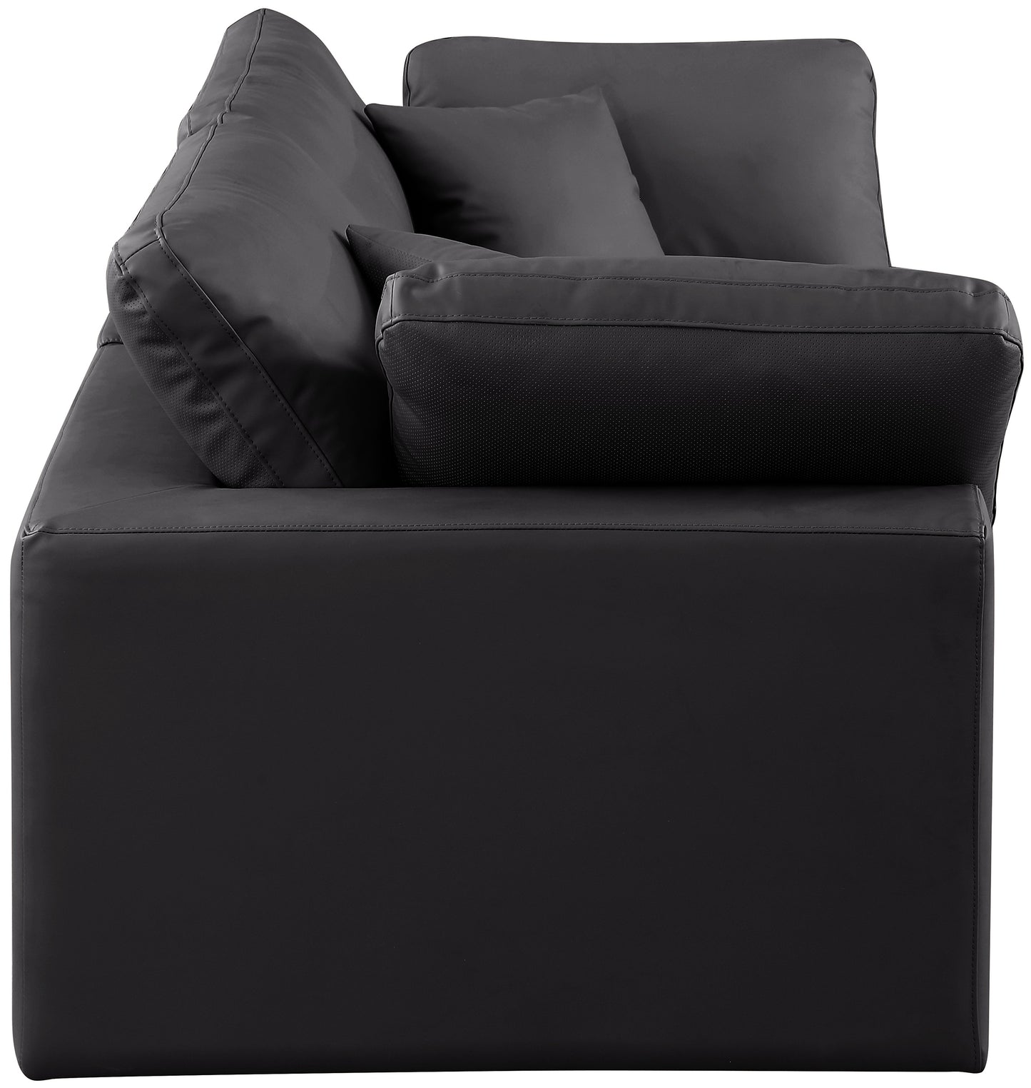 dolce black faux leather modular sofa s80