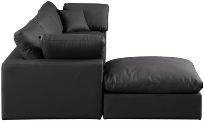 Dolce Black Faux Leather Modular Sectional Sec4A