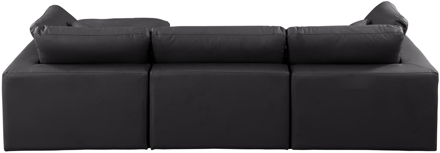 dolce black faux leather modular sectional sec4a