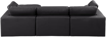 Dolce Black Faux Leather Modular Sectional Sec4A