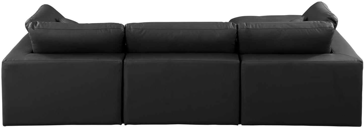 dolce black faux leather modular sectional sec4a