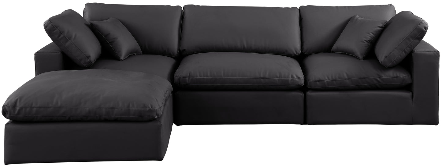 dolce black faux leather modular sectional sec4a