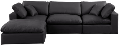 Dolce Black Faux Leather Modular Sectional Sec4A