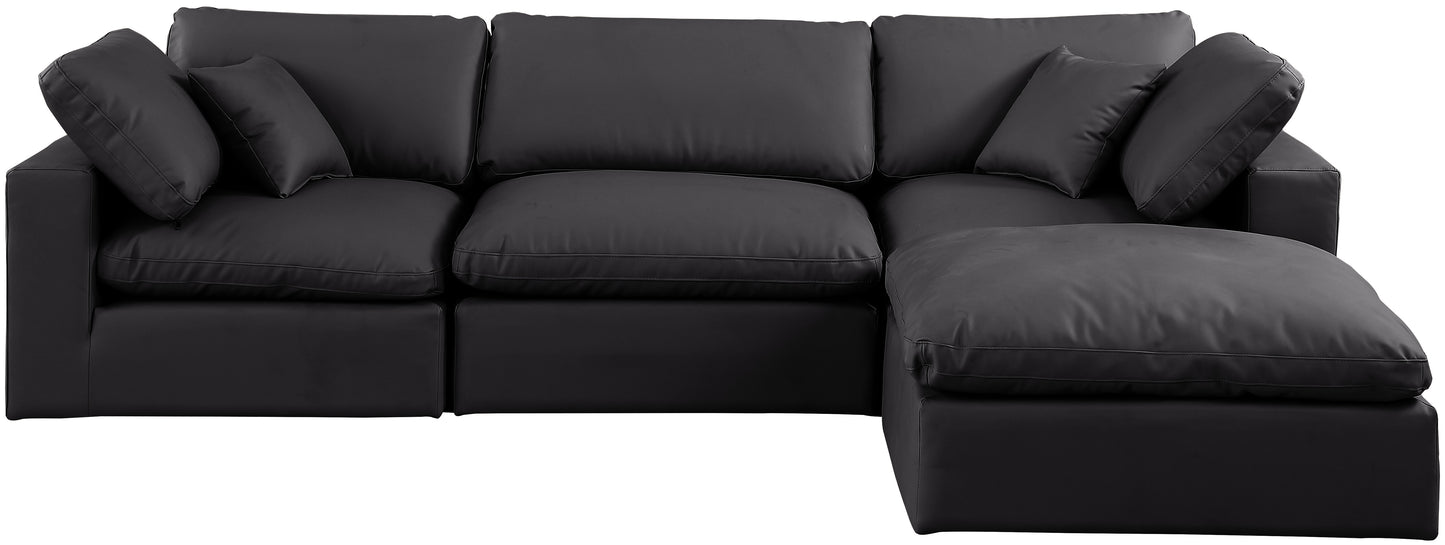 dolce black faux leather modular sectional sec4a