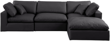 Dolce Black Faux Leather Modular Sectional Sec4A