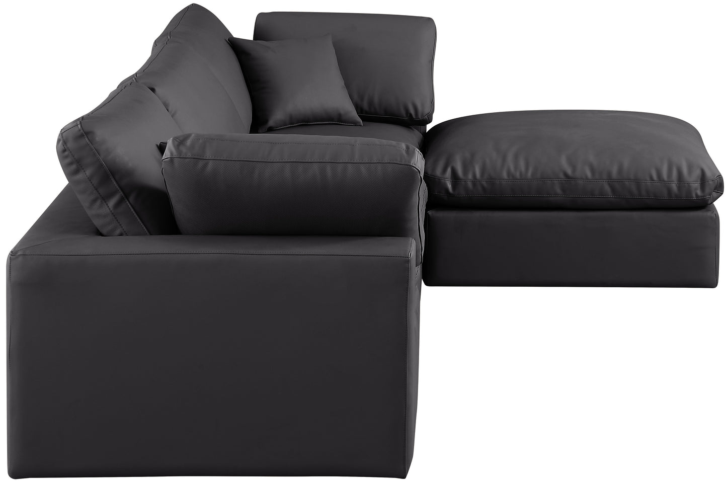 dolce black faux leather modular sectional sec4a