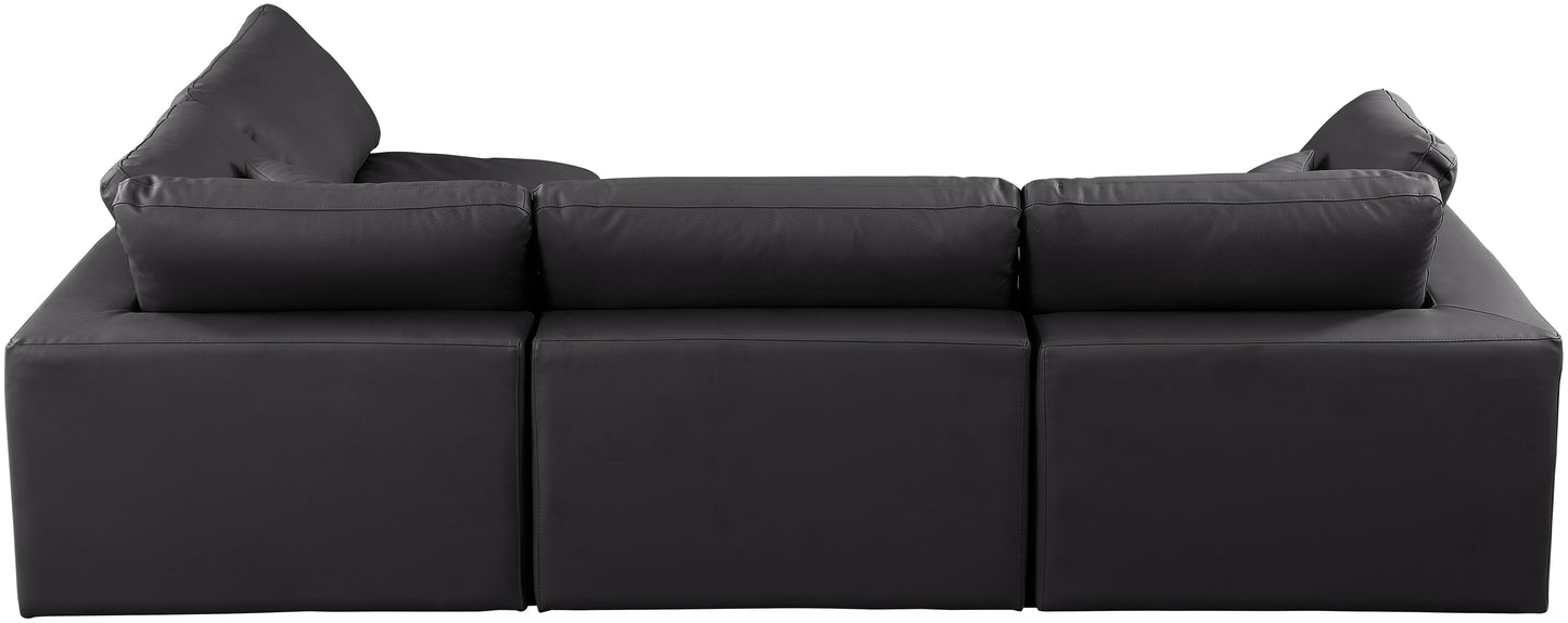 dolce black faux leather modular sectional sec4b