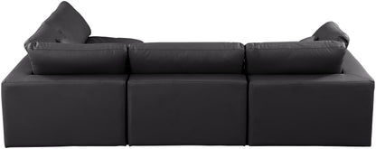 Dolce Black Faux Leather Modular Sectional Sec4B