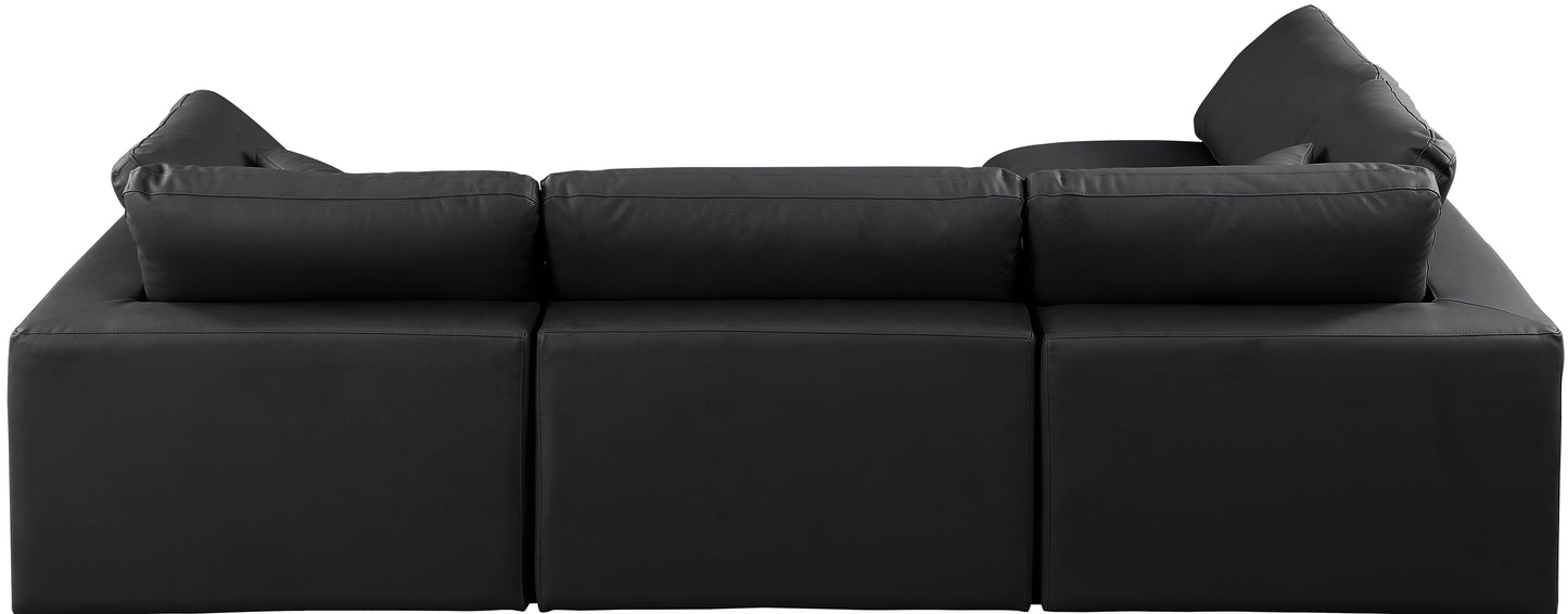 dolce black faux leather modular sectional sec4b