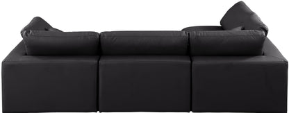 Dolce Black Faux Leather Modular Sectional Sec4B