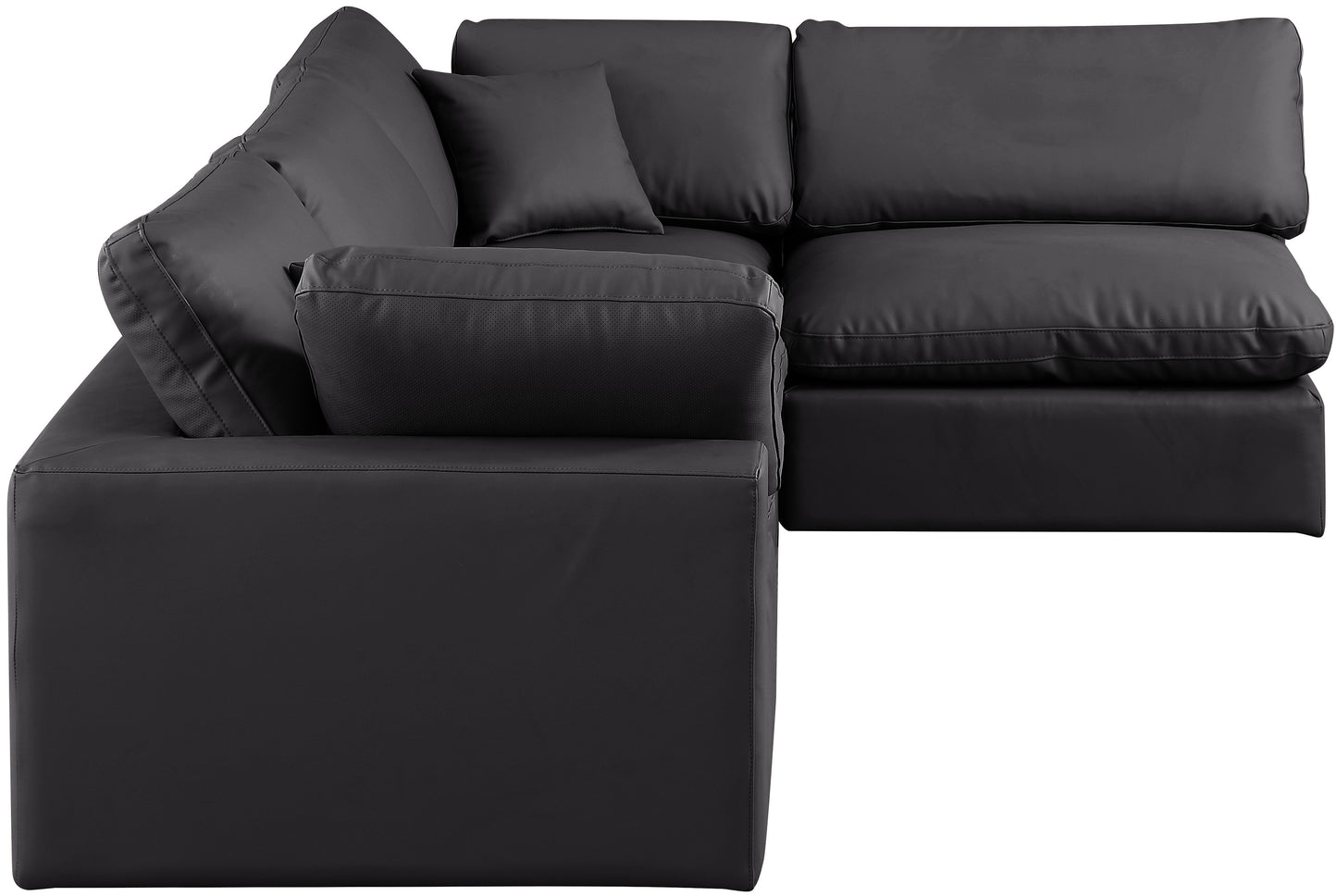 dolce black faux leather modular sectional sec4b