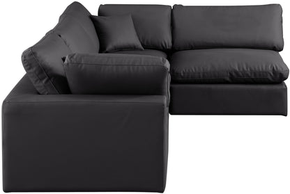 Dolce Black Faux Leather Modular Sectional Sec4B