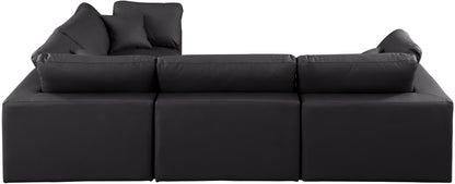 Asher Black Vegan Leather Modular Sectional