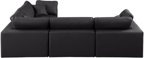 Asher Black Vegan Leather Modular Sectional