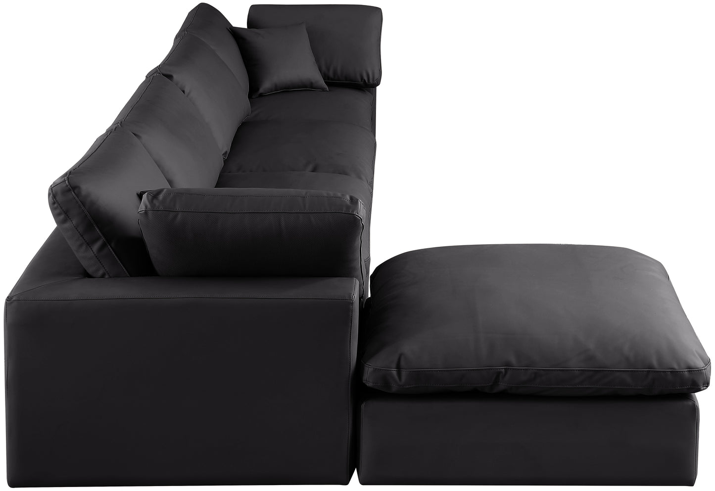 dolce black faux leather modular sectional sec5a