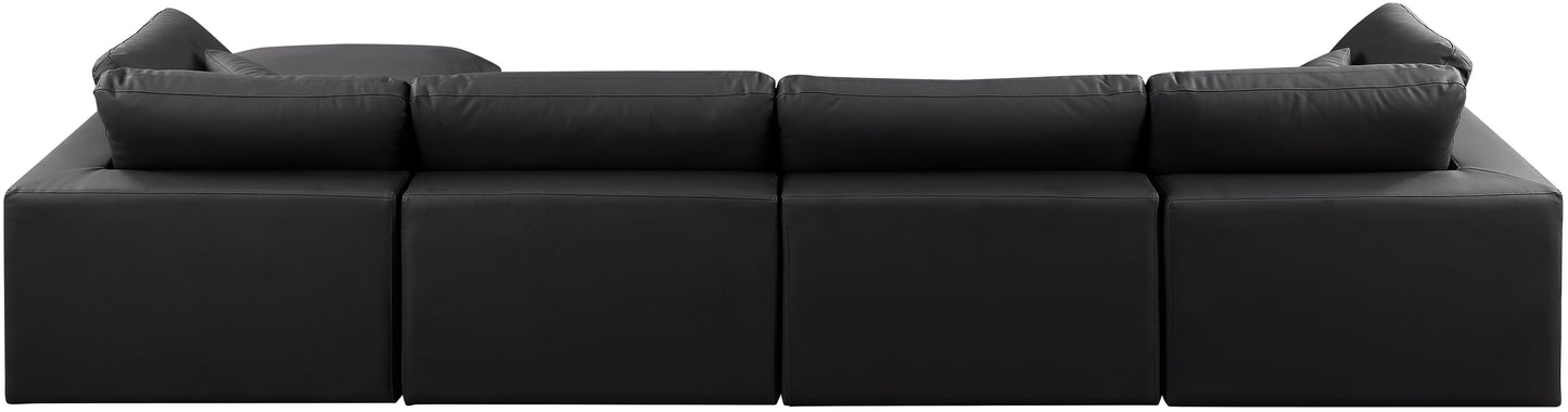 dolce black faux leather modular sectional sec5a