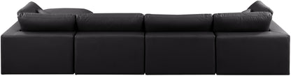 Dolce Black Faux Leather Modular Sectional Sec5A