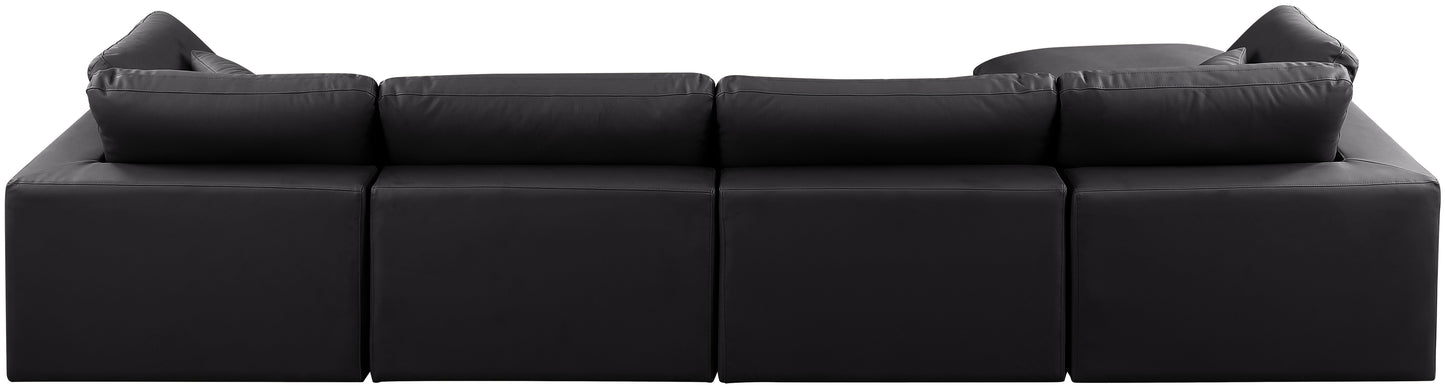 dolce black faux leather modular sectional sec5a