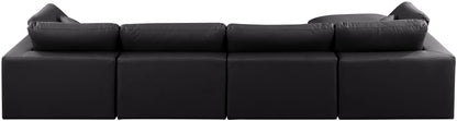 Dolce Black Faux Leather Modular Sectional Sec5A