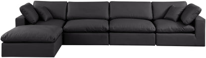 Dolce Black Faux Leather Modular Sectional Sec5A