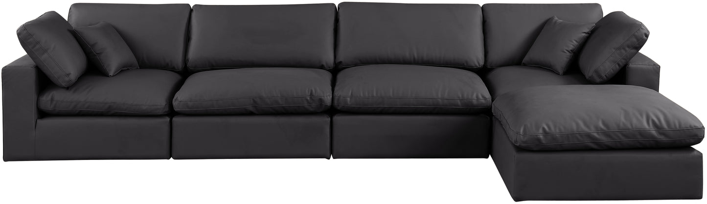 dolce black faux leather modular sectional sec5a