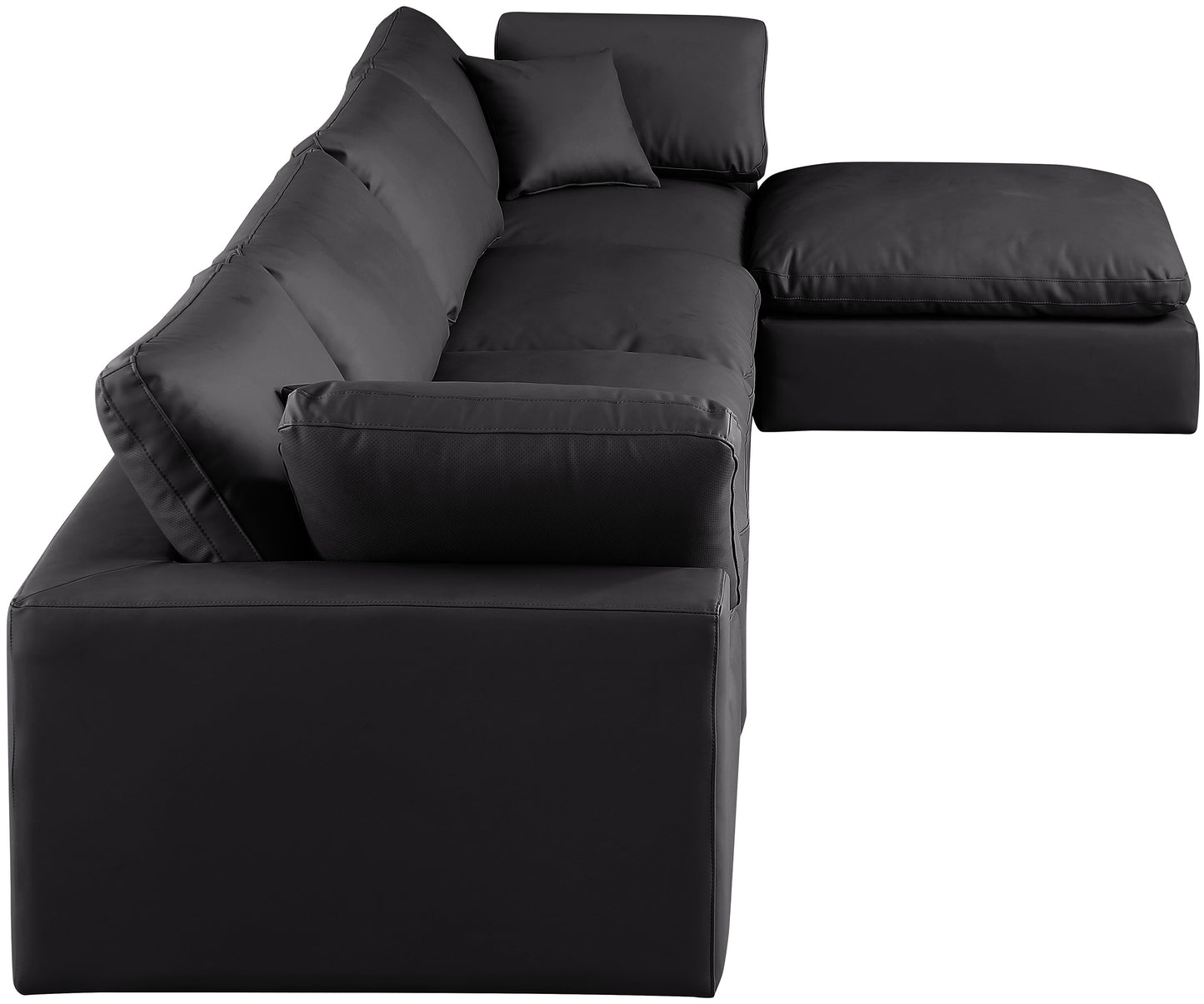 dolce black faux leather modular sectional sec5a