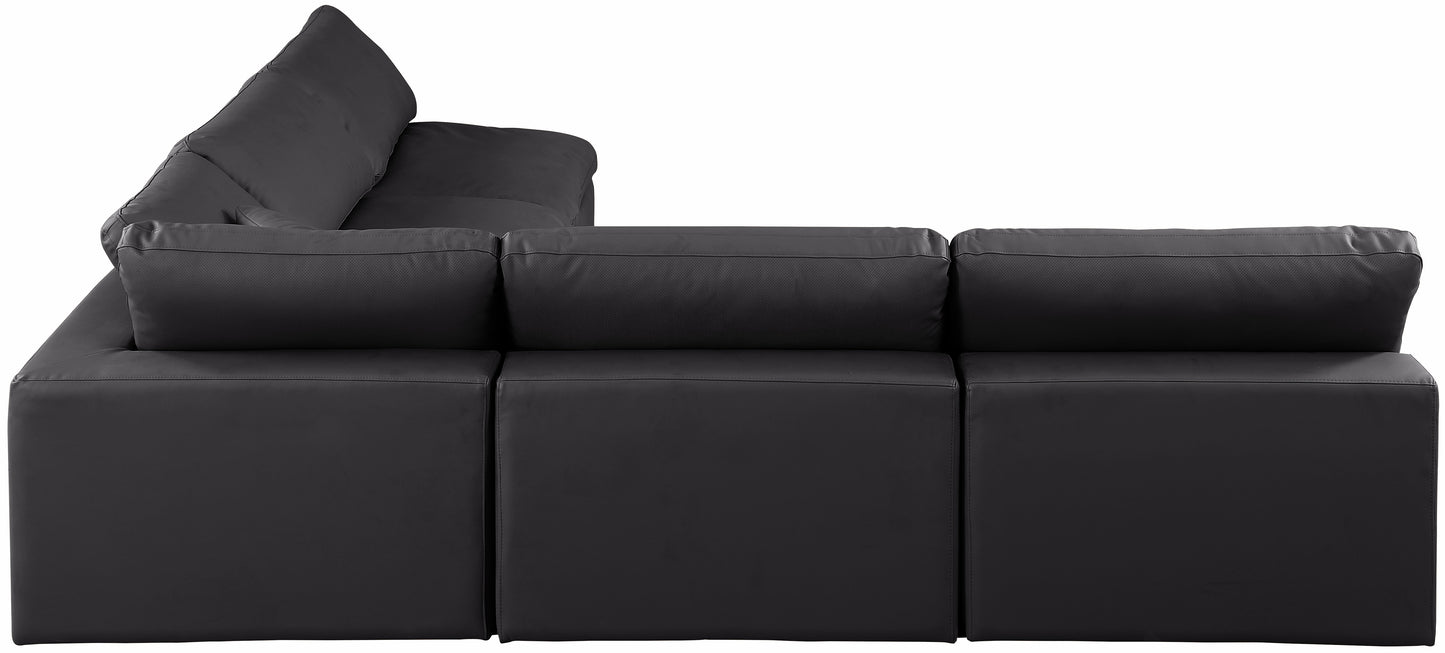 dolce black faux leather modular sectional sec5b