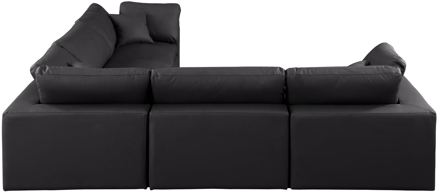 dolce black faux leather modular sectional sec5c