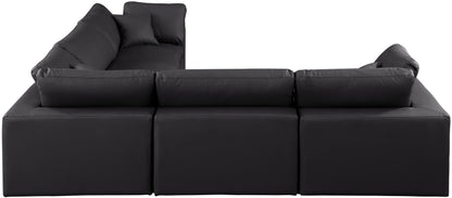 Dolce Black Faux Leather Modular Sectional Sec5C